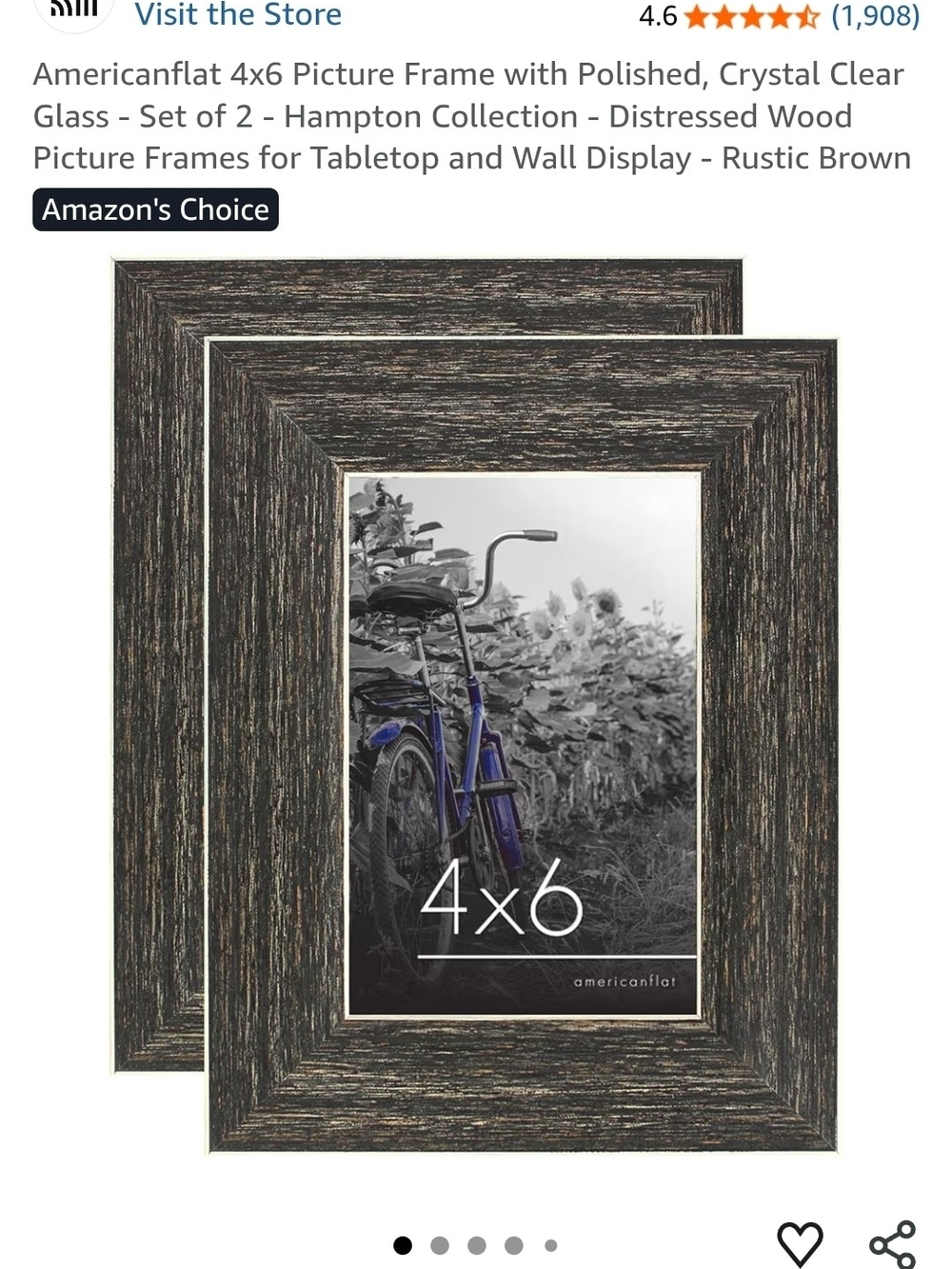 Rustic Brown 4x6 Distressed Frame Set - Set of 2